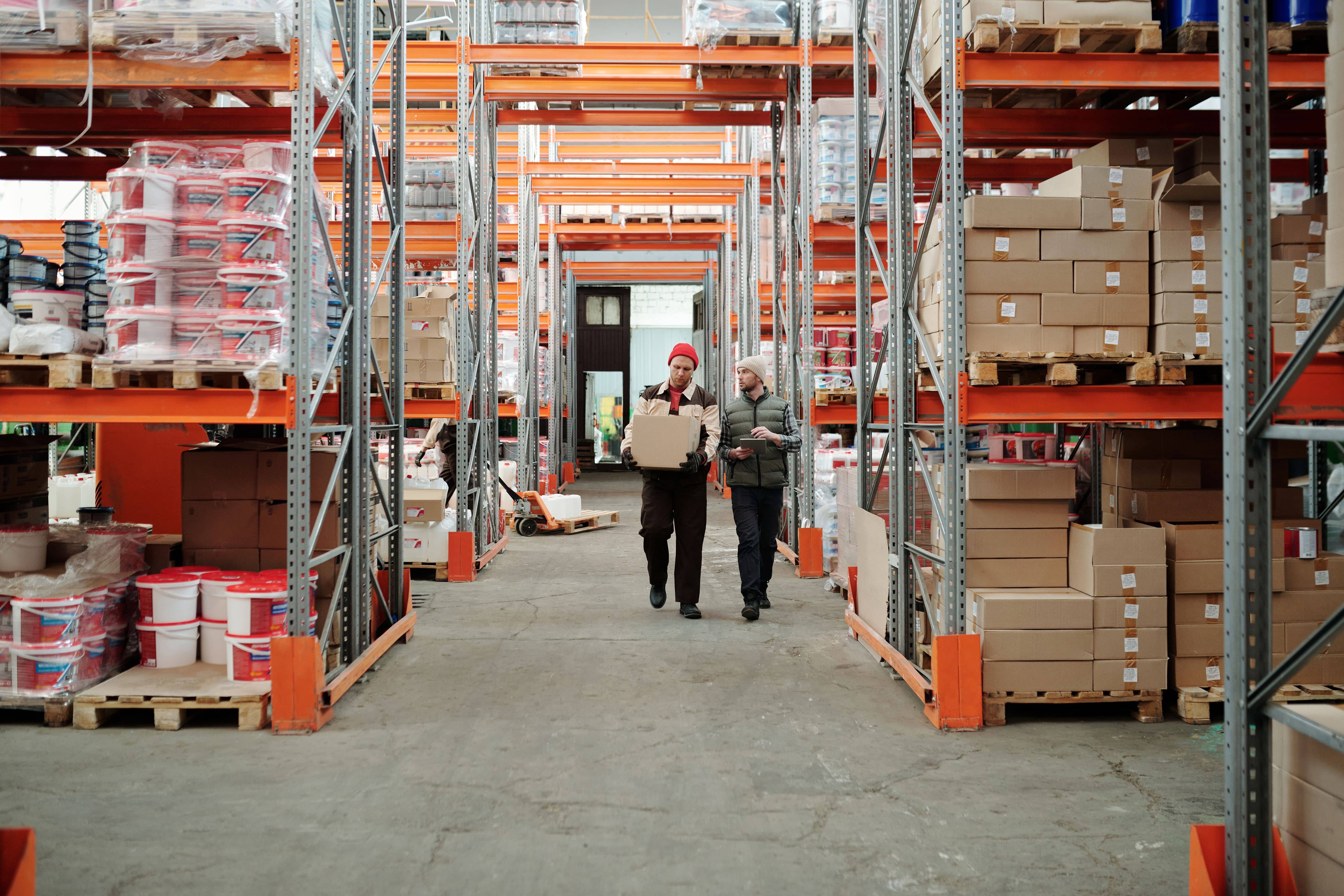 Organized warehouse storage and freight movement for logistics coordination